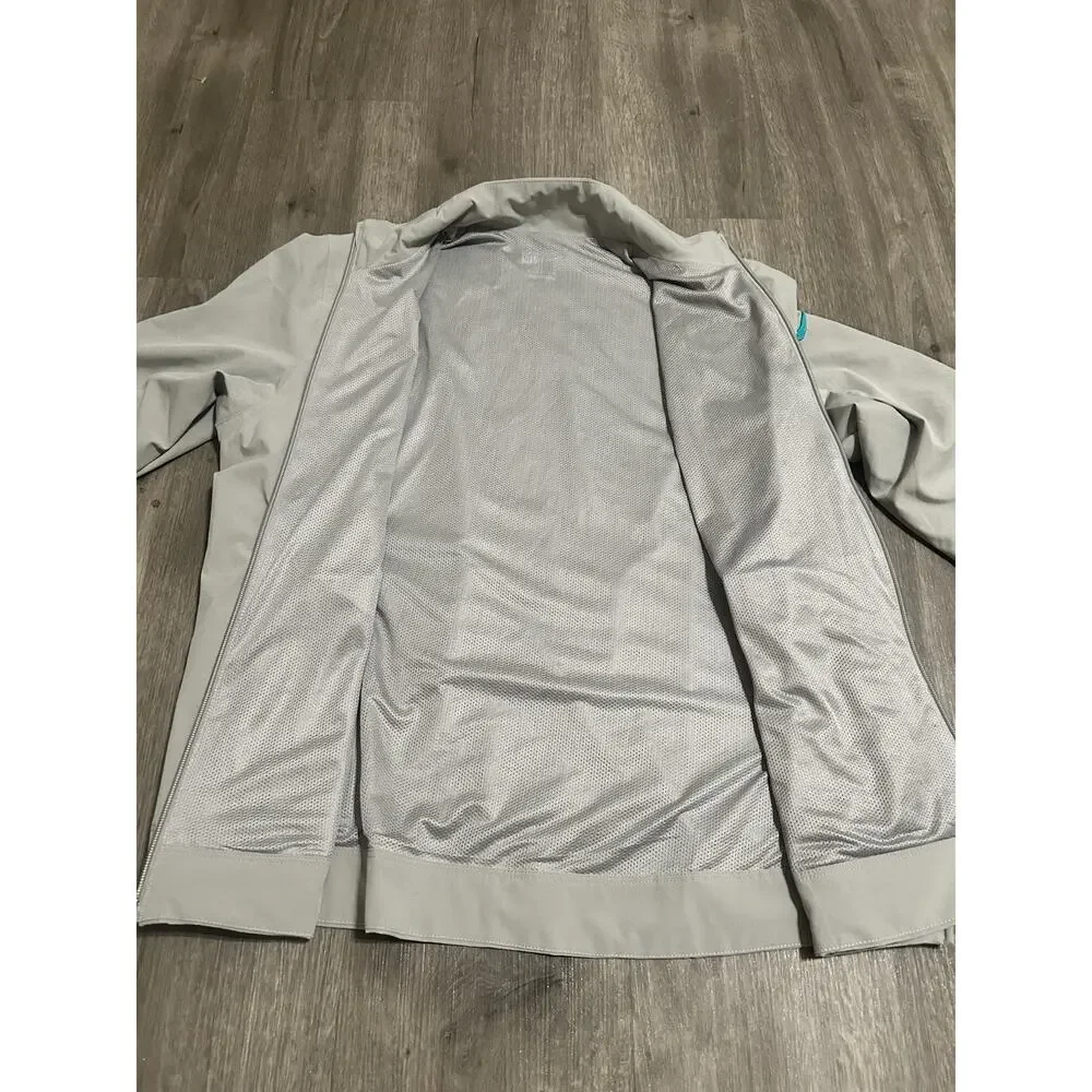 Nike NFL Miami Dolphins Jacket Mens M Gray On-Field Track Coaches Windbreaker